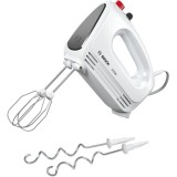 Mixer de mana MFQ22100, 2 teluri, 2 spirale, 4 viteze, 375 W, alb/gri