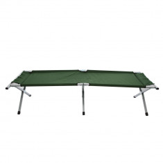 Pat camping pliant structura metalica verde 190 x 65 x 42 cm foto