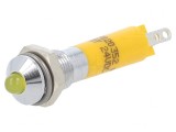 Lampă de control LED galbenă 24V &Oslash;6mm metalică