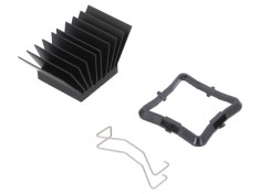 Radiator extrudat cu aripioare BGA negru 25x25mm