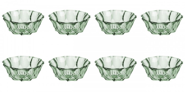 Set boluri, 8 piese, 290 ml, Plastic, Verde