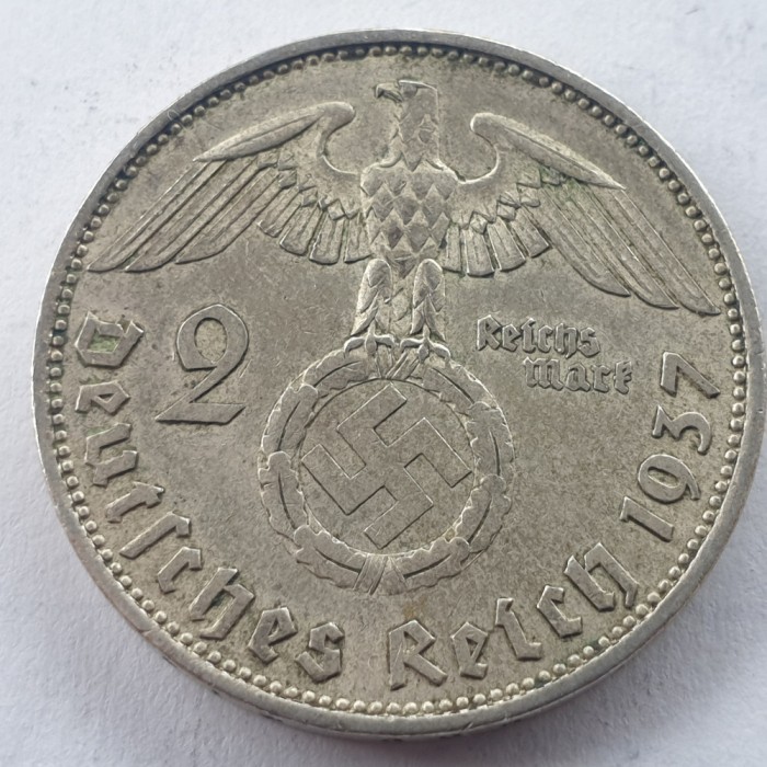 Germania Nazista 2 reichsmark 1937 A argint