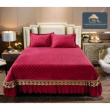 Cumpara ieftin Set Cuvertura Pat Catifea -JO137 Bordo