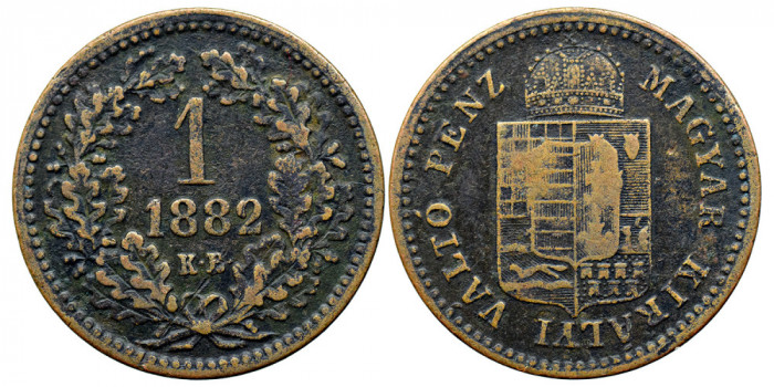 1882 KB, 1 krajcz&aacute;r - Franz Joseph - Ungaria!