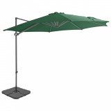 Umbrela de exterior cu baza portabila, verde GartenMobel Dekor, vidaXL