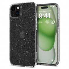 Huse pentru iPhone 15 Plus, Spigen Liquid Crystal Glitter, Crystal Quartz