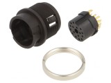 Conector circular 32V 16 pini soclu mamă lipire 3A IP40