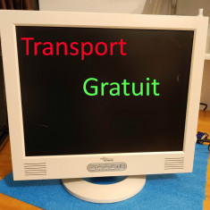 Monitor LCD Fujitsu 15 inch perfect functional, VGA in, Boxe, Colectie Vintage