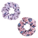 Set 2 bucati Elastice de Par din Satin cu Model Stitch, Roz si Lila, CMCLASS