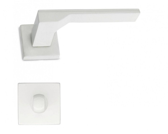 M&acirc;ner pentru uși de interior - M1019 - alb mat cu rozetă WC
