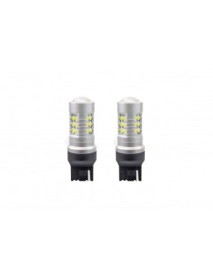 Set 2 becuri Led Auto Alb T20 W21W Canbus cu 24SMD simpla intensitate 12-24V Alb foto