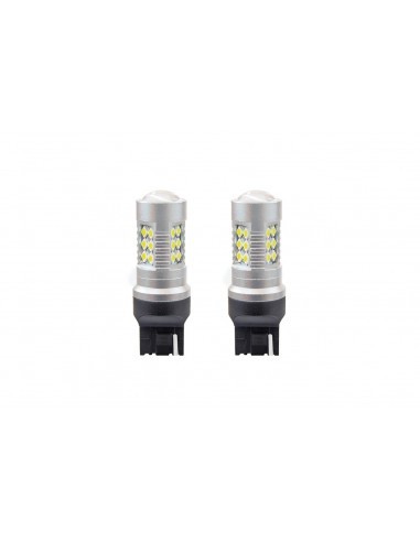 Set 2 becuri Led Auto Alb T20 W21W Canbus cu 24SMD simpla intensitate 12-24V Alb