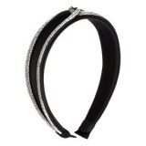 Coronita de par lata, neagra, cu siret si strass argintiu, CMCLASS