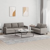VidaXL Set de canapea cu perne, 2 piese, gri taupe, material textil
