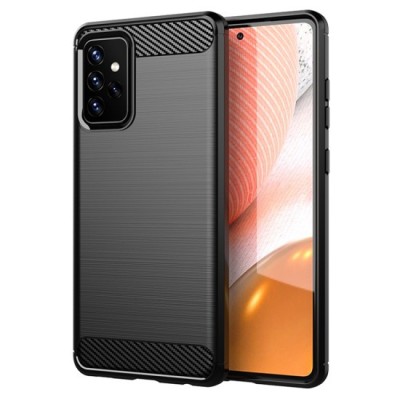 Husa pentru Samsung Galaxy A72 4G / A72 5G - Techsuit Carbon Silicone - Black foto