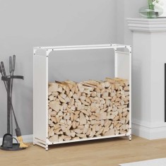 vidaXL Suport pentru lemne de foc alb 90x28x90 cm Oțel laminat la rece 864216