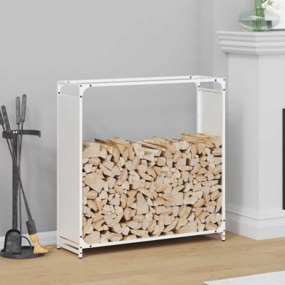Gossi suport pentru lemne de foc alb 90x28x90 cm otel laminat la rece foto