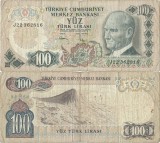 1983 ( 20 VI ) , 100 turkish lira ( P-189c ) - Turcia