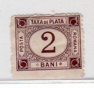 Romania 1881 Taxa de plata tipar brun ( 2 ) 2 bani foto