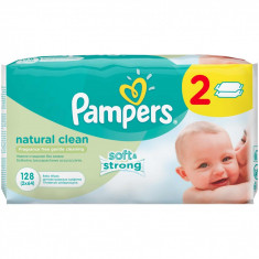 Servetele umede Pampers Natural Clean Duo 2*64buc foto