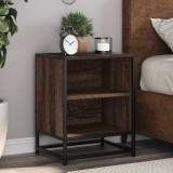 VidaXL Noptiere 2 buc Stejar maro 40x31x50 cm Lemn prelucrat și metal