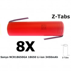 Sanyo NCR18650GA 18650 3350mAh 10A 3.6V Li-ion Set 8 Buca?i, Tip Urechi de lipire in Z foto