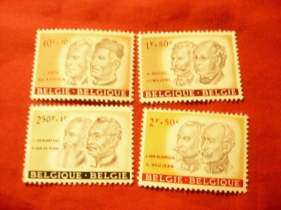 Serie mica Belgia 1961 Personalitati , 4 valori foto