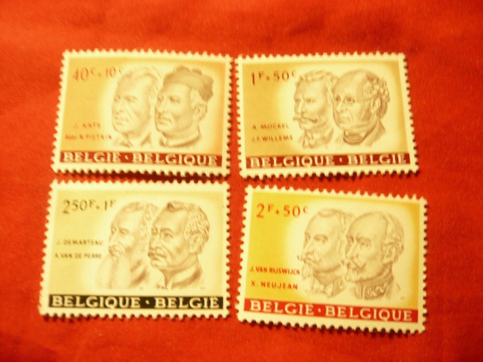 Serie mica Belgia 1961 Personalitati , 4 valori