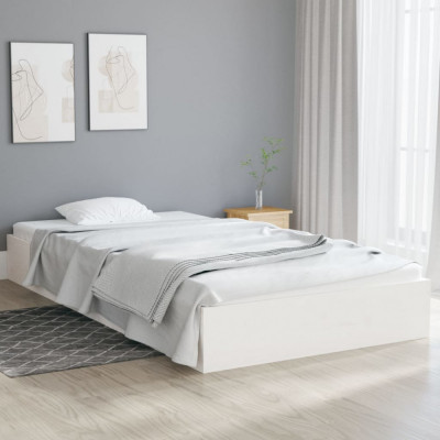 Cadru de pat, alb, 90x200 cm, lemn masiv GartenMobel Dekor foto