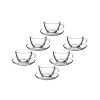 Set Cesti si farfurii, 6 bucati, 175 ml, Transparent, Sticla, ATU-086907, Oem