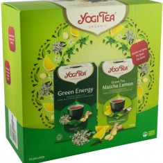 Oferta 1 x Ceai bio Energie Verde, 17 pliculete x 1.8g (30.6g) + 1x ceai bio matcha lemon, 17 pliculete 30.6g Yogi Tea