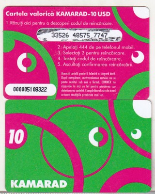 bnk card Romania - Connex - reincarcare 10 $ Kamarad 1 - RO-CON-REF-0030A foto