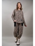 Bluza Dama Animal Print Florenta FashionLand, Bumbac, Maneca Lunga, Marime Unica S-M-L, Italia