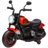 Cumpara ieftin HOMCOM Motocicleta Electrica pentru Copii 18-36 Luni, Motocicleta Jucarie din PP si Metal cu Roti Suplimentare si Far, Rosu si Negru