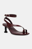 Alohas sandale de piele Miquela culoarea bordo, S100792-02