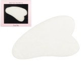 Cumpara ieftin Placuta de Masaj Facial Gua Sha, Piatra Naturala Alba, 7x4.5 cm, Efect de Lifting si Luminozitate