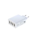 4-Port 100-250V 5.0A Multi USB-adaptor cu AUTO-ID Alb