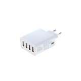 4-Port 100-250V 5.0A Multi USB-adaptor cu AUTO-ID Alb