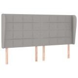 Cumpara ieftin Tablie de pat cu aripioare gri deschis 163x23x118/128 cm textil