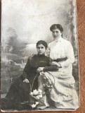 CPISTR8 Foto Veche Imperiul Rus Text Chirilic Dedicatie Romana Femei Mode Belle Epoque / Vintage Russian Empire Postcard Romanian Dedication Women
