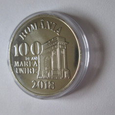 Medalie UNC România 100 de ani Marea Unire în capsulă de plastic