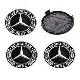 Set 4 Capace Jante Aliaj Mercedes 75mm Crom ABS A/B/C/E/S/ML/CLK/CLS/GLK/GL