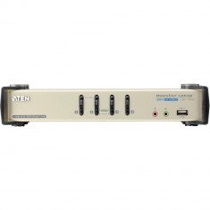 Comutator , Aten , CS1734B KVMP OSD 4 porturi USB + 2porturi audio , alb foto