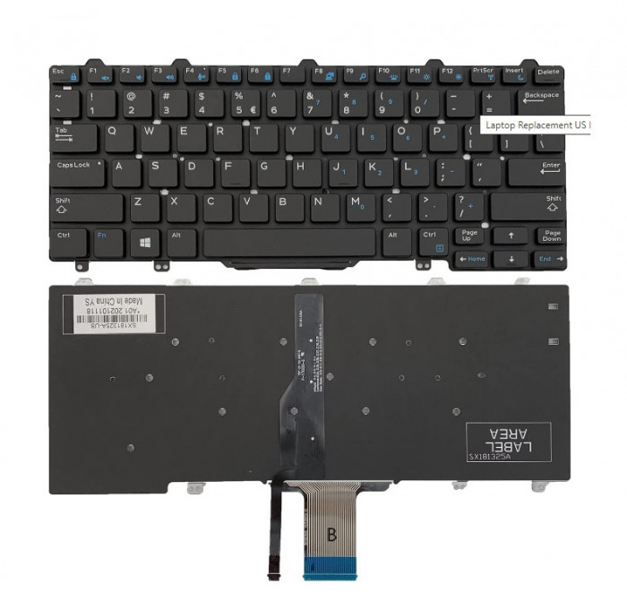 Tastatura laptop noua DELL Latitude E7250 BLACK US