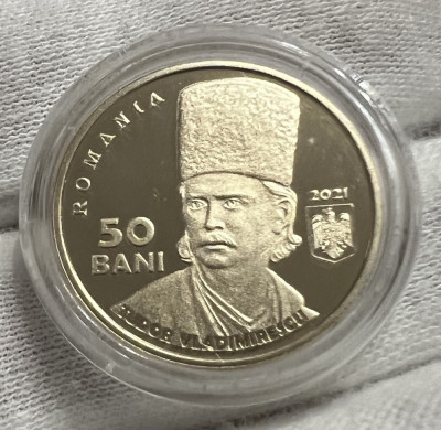 50 Bani 2021 PROOF, Alama, Romania, 200 Ani de la Revolutia lui T. Vladimirescu foto