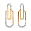 Cercei din aur de 14k, decorați cu pietre de zirconiu strălucitoare