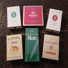 DUNHILL- MORE- CAMEL- CARTIER- BENSON- 6 PACHETE SIGILATE ANII 90 foto