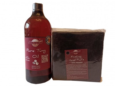 Prep&amp;#039;N&amp;#039;Shine-Pure Tung Oil &amp;amp; Hand Pad&amp;rsquo;s Hard Abrasive negru, 1000 ml foto