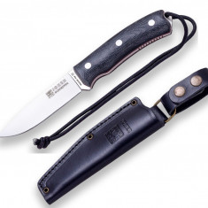 Cutit Joker Bushcrafter cu teaca piele, lama otel inox 10.5 cm, maner micarta OutsideGear Venture