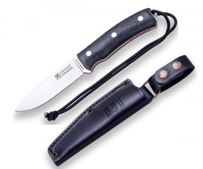 Cutit Joker Bushcrafter cu teaca piele, lama otel inox 10.5 cm, maner micarta OutsideGear Venture foto